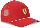 PUMA Ferrari Sportswear Race Trucker Cap, Polyester, Logo, Solid Color, One Size