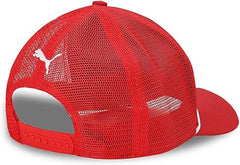 PUMA Ferrari Sportswear Race Trucker Cap, Polyester, Logo, Solid Color, One Size