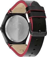 Scuderia Ferrari Herren-Analog-Quarzuhr mit schwarzem Lederarmband – 0830845