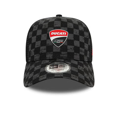 A-Frame Trucker Cap Ducati Motor Logo Corse Check All Over Print Black 5569