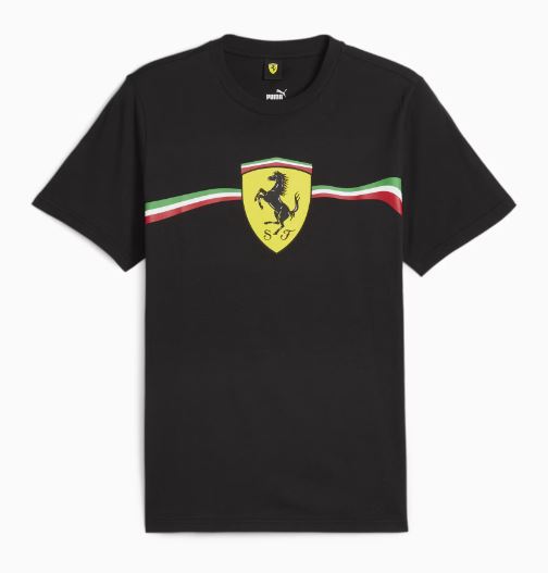 T-shirt Scuderia Ferrari Race Big Shield Heritage Motorsport da uomo