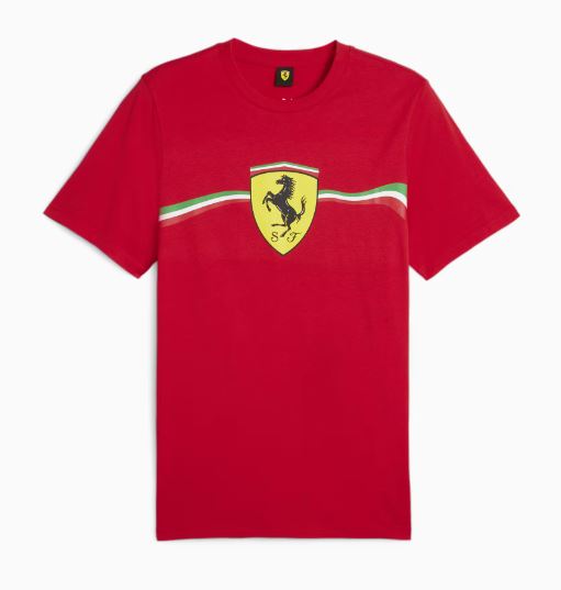 T-shirt Scuderia Ferrari Race Big Shield Heritage Motorsport da uomo