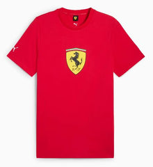 T-shirt Scuderia Ferrari Race con scudetto grande colorato da uomo