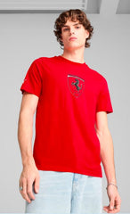 Scuderia Ferrari Race Tonal Big Shield Tee Uomo - Red