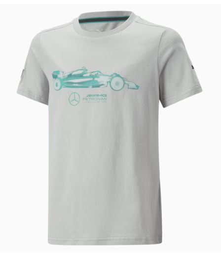 Kinder-T-Shirt in normaler Passform mit Mercedes AMG Petronas F1-Autografiken 