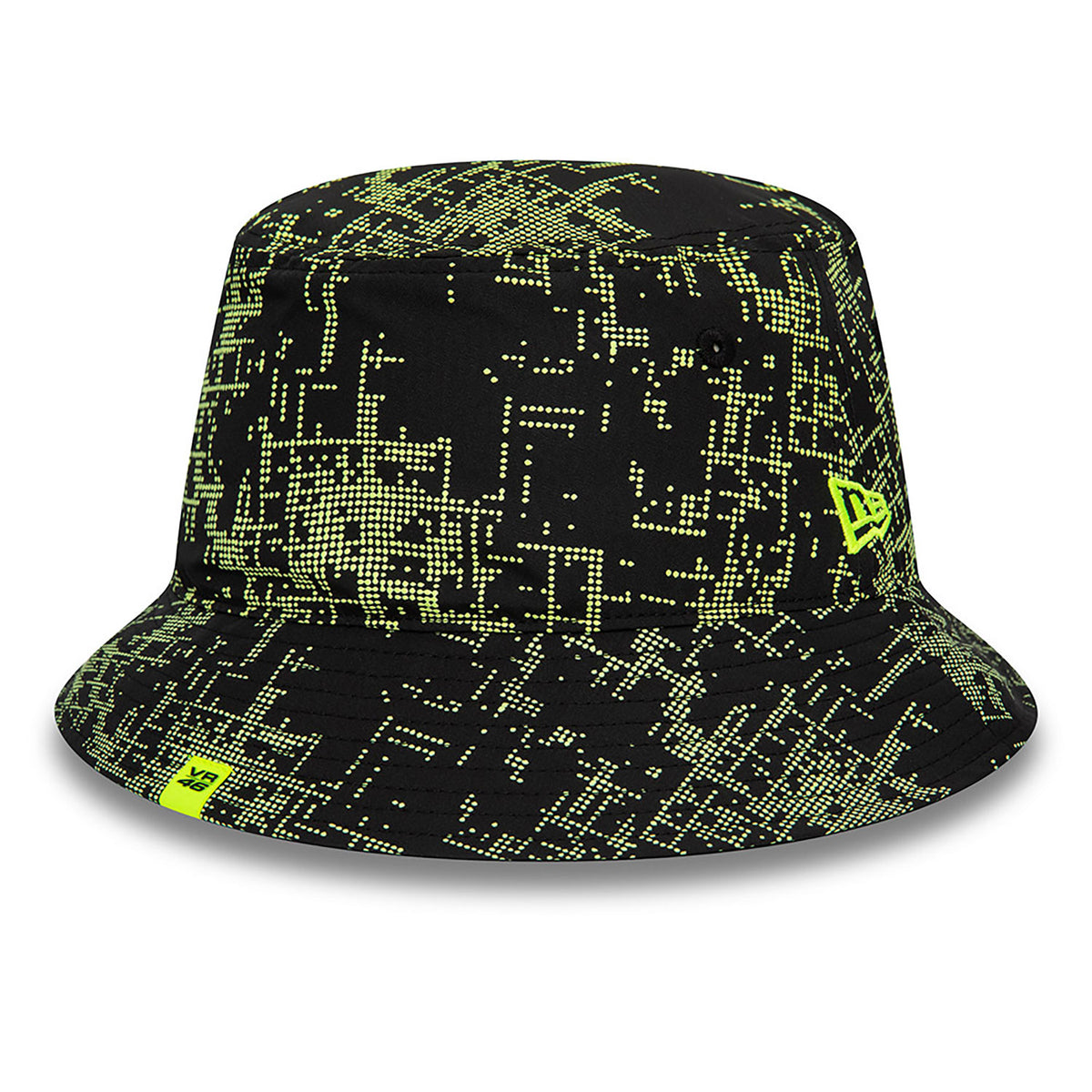 Bucket VR46 Poly All Over Print Nero - Cappello da pescatore