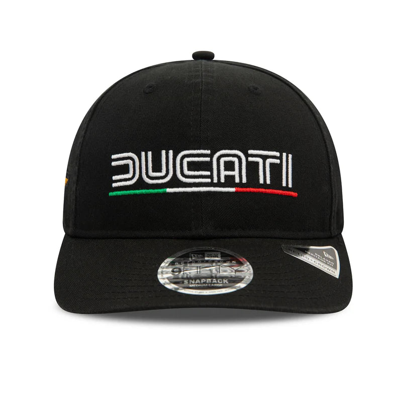 Ducati Motor Logo Wordmark Black 9FIFTY Retro Crown Cap - SM