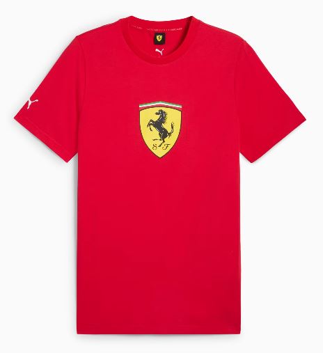 T-shirt Scuderia Ferrari Race con scudetto grande colorato da uomo
