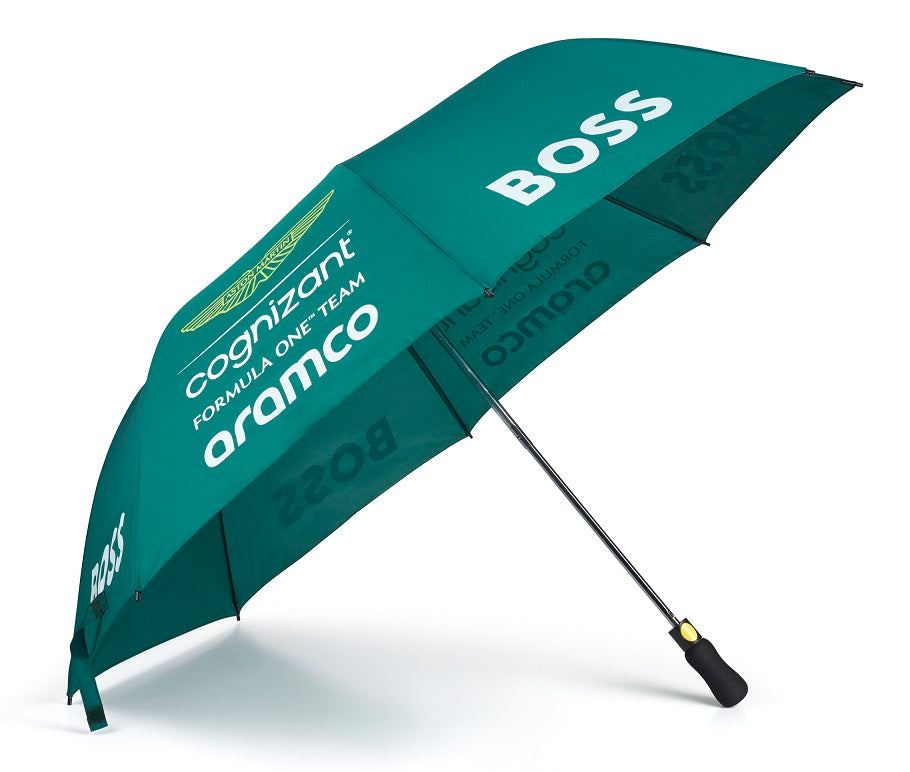 Aston Martin Cognizant F1 Official Team Telescopic Umbrella (Green)