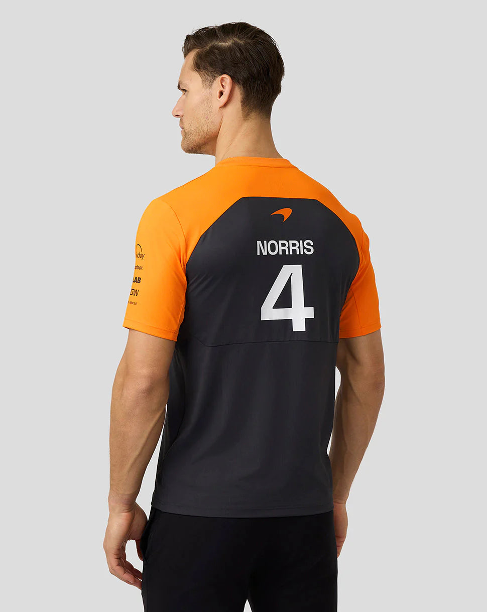 Official Mens Mclaren Formula 1 Team Lando Norris Set Up T-Shirt - Phantom/Papaya